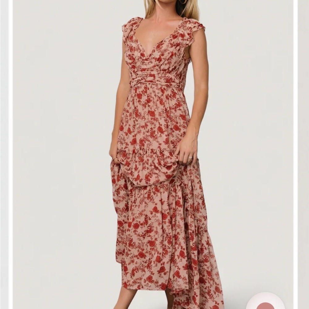 Baltic Born Martina Maxi Dress, Blush + Red - Picture 2 of 5